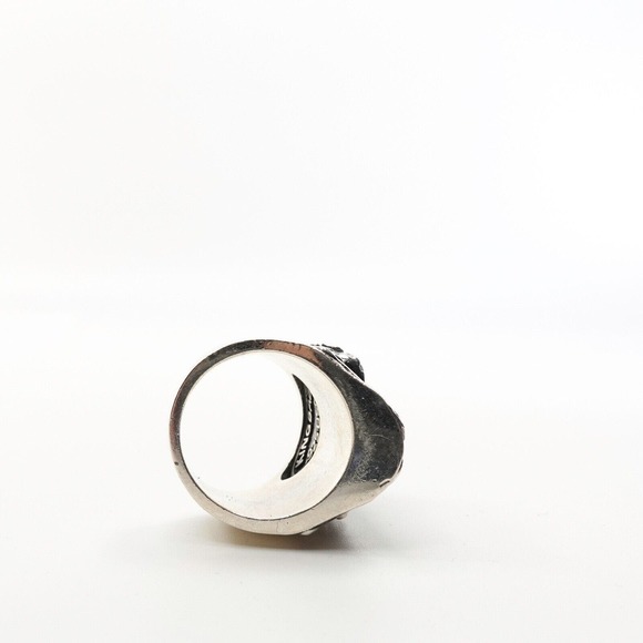 King Baby Studio Floral Scroll Belief Skull Ring Silver .925 MSRP $615 Size 8 - Picture 8 of 12